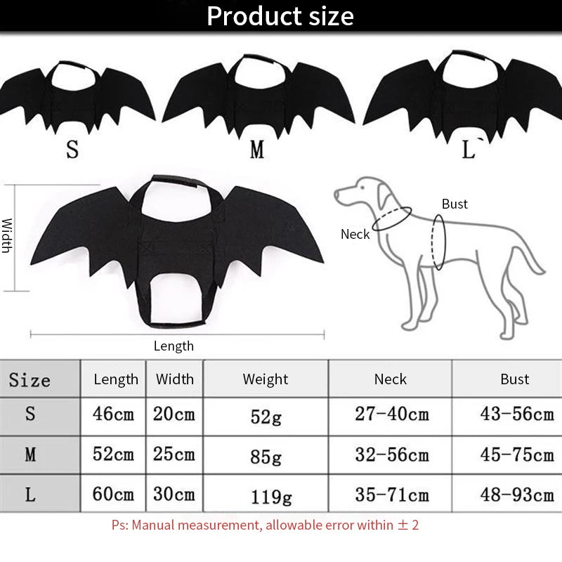 Fashion Cat Clothes Bat Wings Funny Dog Costume Artificial Wing Pet Cosplay Prop Halloween Christmas Cat Costume Pet Products