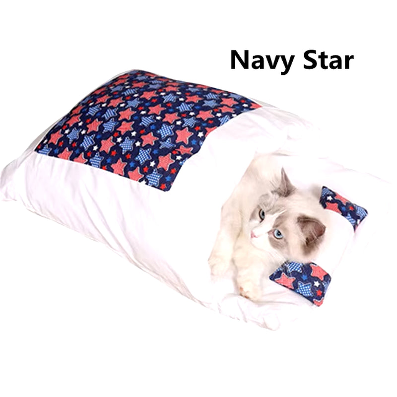 Removable Dog Cat Bed Cat Sleeping Bag Sofas Mat Winter Warm Cat House Small Pet Bed Puppy Kennel Nest Cushion Pet Products