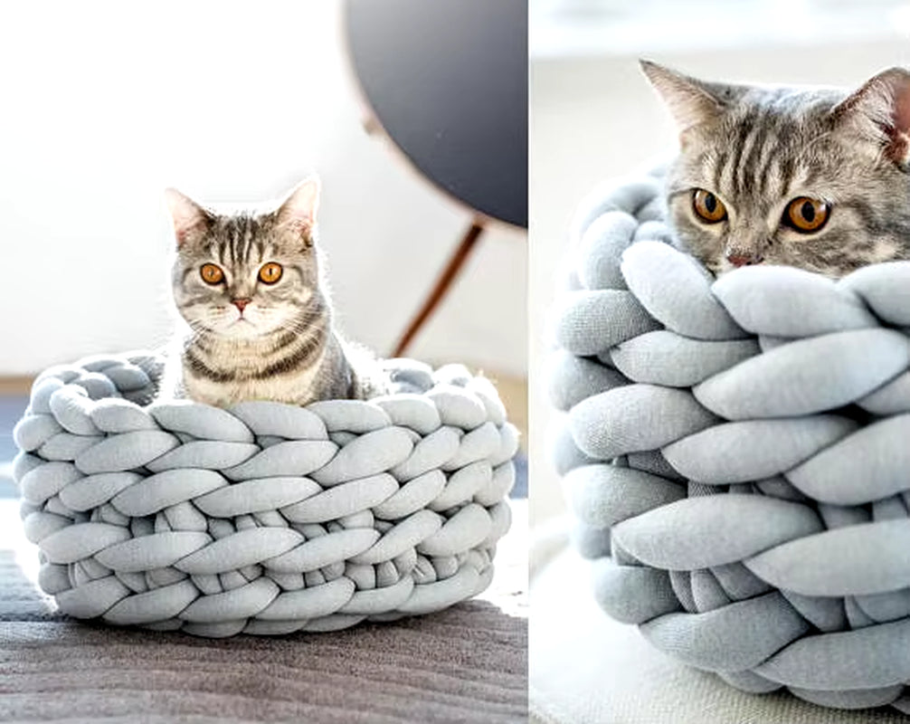 Cat House Cushion Soft Long Plush Warm Pet Mat Cute Kennel Cat Sleeping Basket Bed round Fluffy Comfortable Touch Pet Products