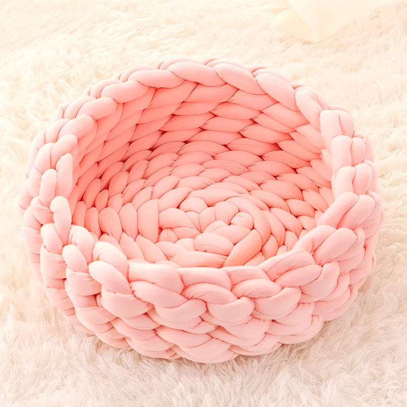 Cat House Cushion Soft Long Plush Warm Pet Mat Cute Kennel Cat Sleeping Basket Bed round Fluffy Comfortable Touch Pet Products